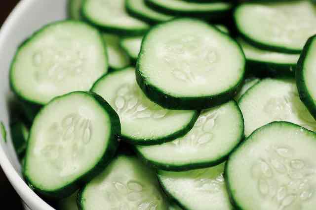Picture of sliced cucumbers, great for lightening skin