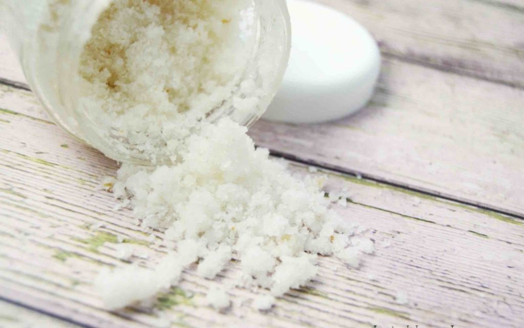 Open jar of epsom salt