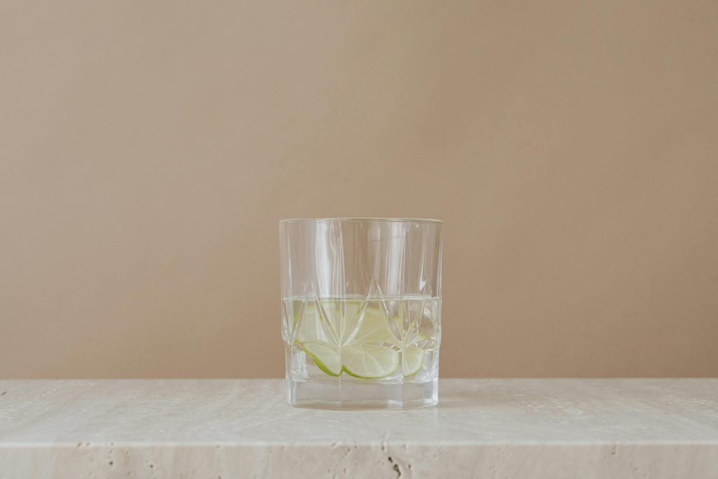 Picture of a glass of alkaline water