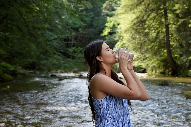 Picture of a woman drinking water