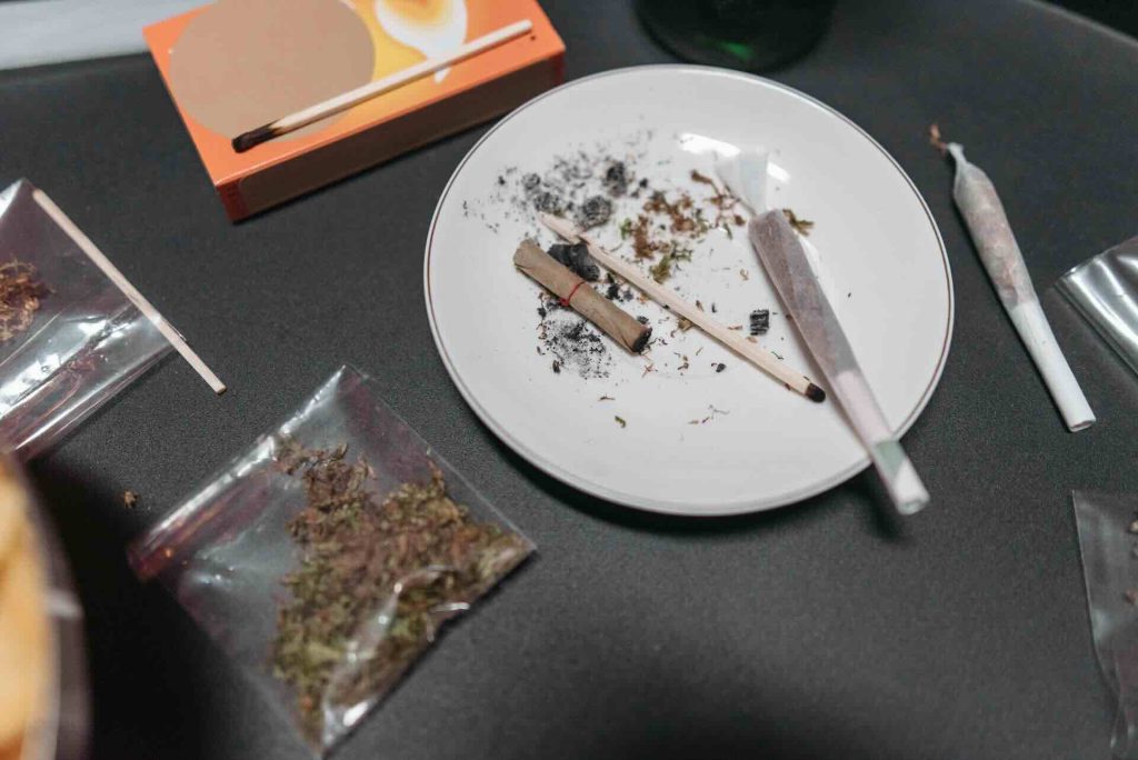 Various drug paraphernalia on a table