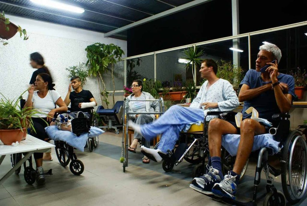 Group of people in a rehab clinic