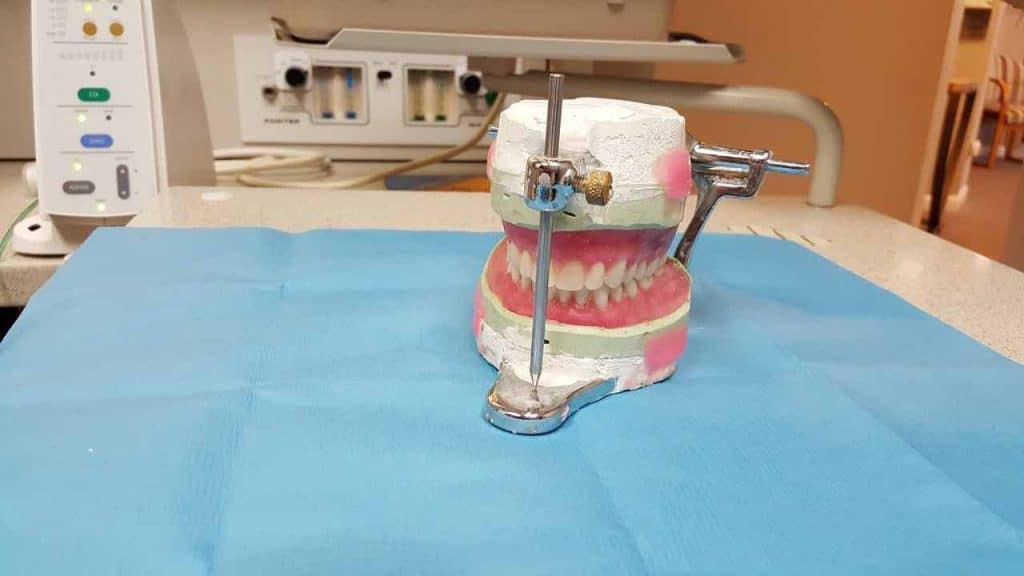 Dentures on a table