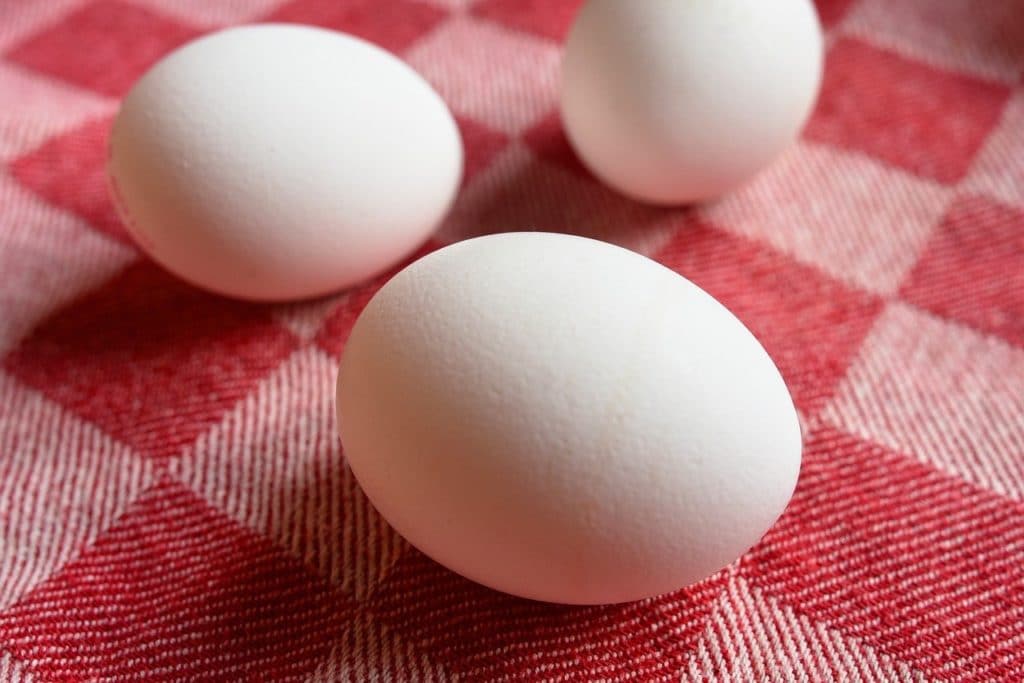 Eggs on a tablecloth