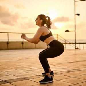 Woman doing bodyweight squats